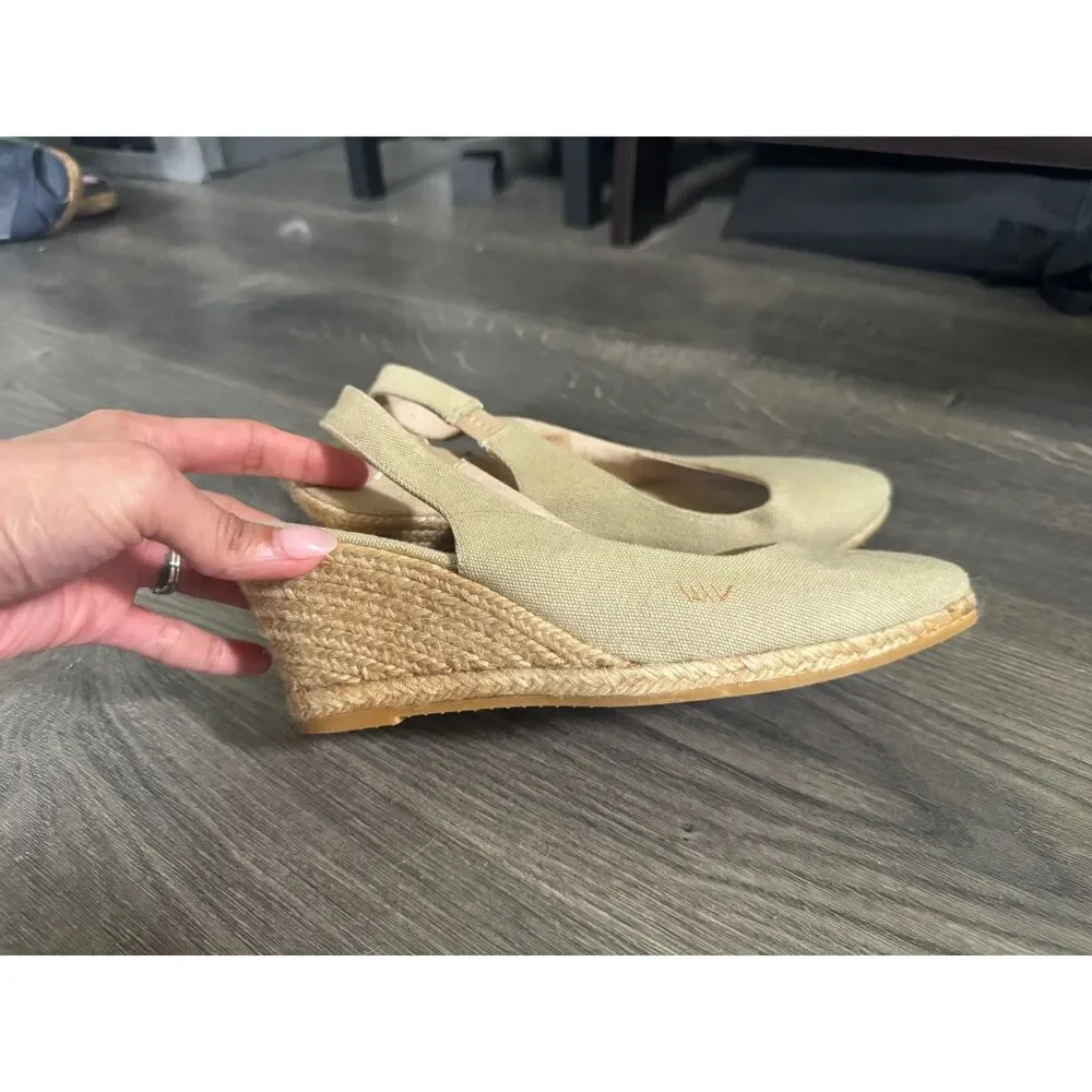Viscata Palomera Espadrille Canvas Wedge Slingback Sandals Sage Green EU 39 US 8